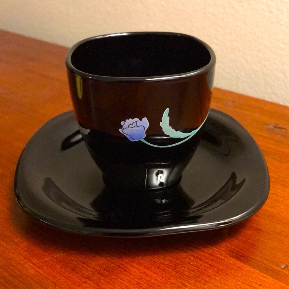 Made In France Stamped Demitasse Espresso Cup and Saucer - Picture 4 of 13